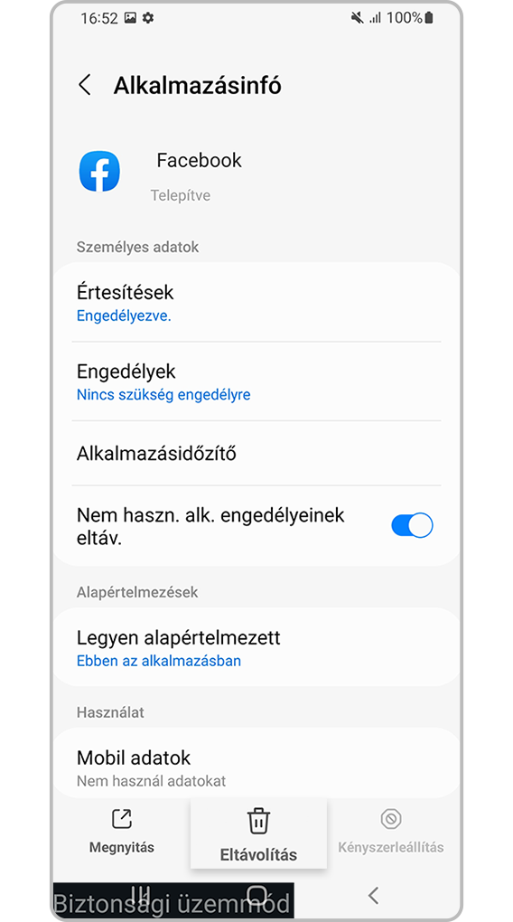 Alkalmazás eltávolítása