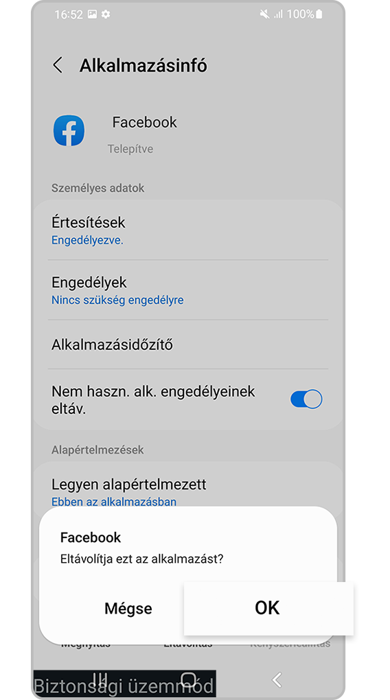 Érintsd meg az OK gombot.