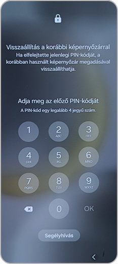 Visszaállítás az előző képernyőzárral