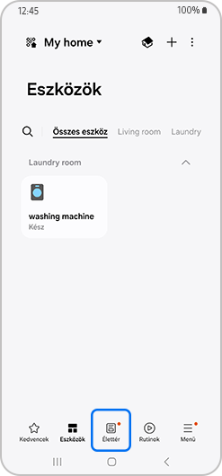 SmartThings kezdőlap, Élet lap