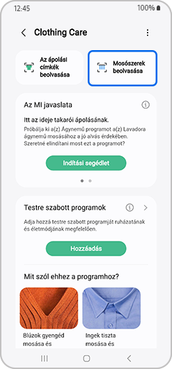 Ruhaápolás, Mosószerek beolvasása