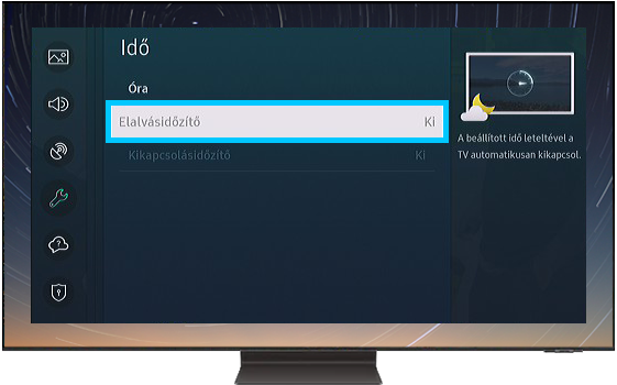 A tévé automatikus kikapcsolásának beállítása