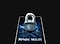 A Knox Vault lock is coming out and propped up from the screen of a Galaxy S25 Ultra in Titanium Black in front view.