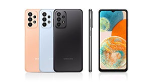 Desain Ambient Edge Galaxy A23 5G menghubungkan kamera dengan bagian belakang yang memiliki hasil akhir matte agar terlihat lebih cantik. Galaxy A23 5G hadir dalam warna Black, Light Blue, Orange, dan Silver.