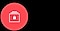 A white lock icon surrounded by a square within a red circle