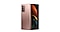A Galaxy Z Fold2 5G in Mythic Bronze shown open from the back.