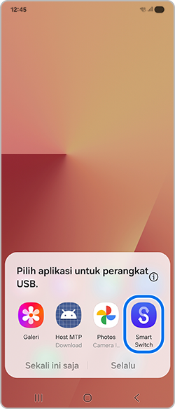 Memilih Smart Switch di jendela pop-up