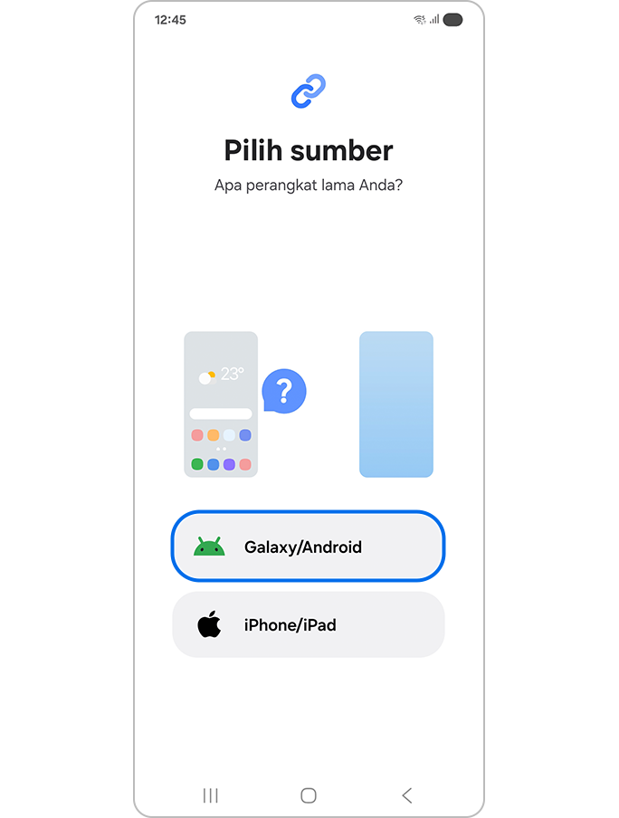 Memilih jenis perangkat sebelumnya