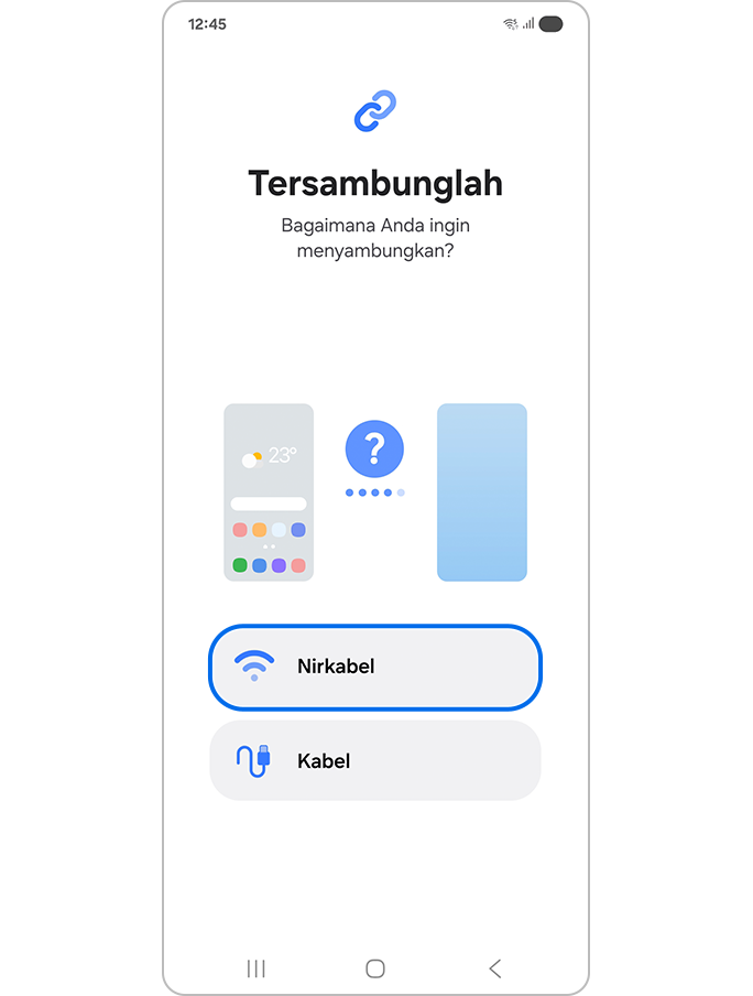 Memilih opsi Nirkabel