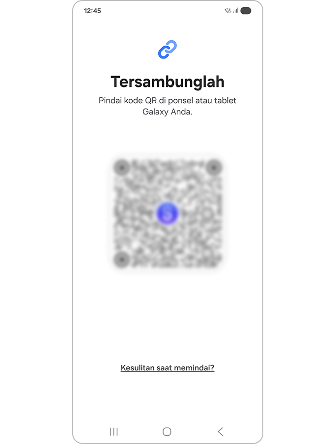Memindai kode QR dari perangkat baru
