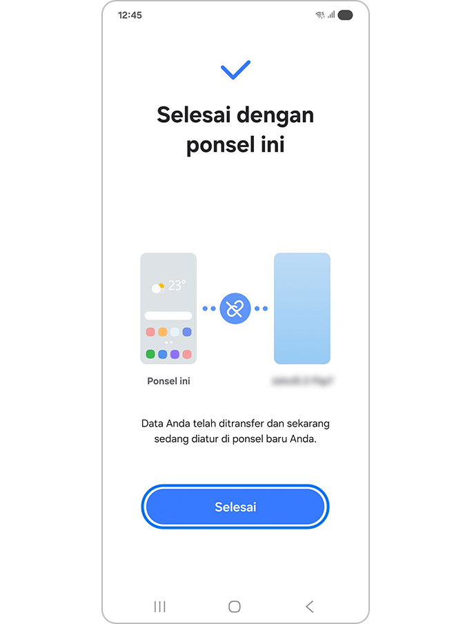 Mengetuk tombol Selesai