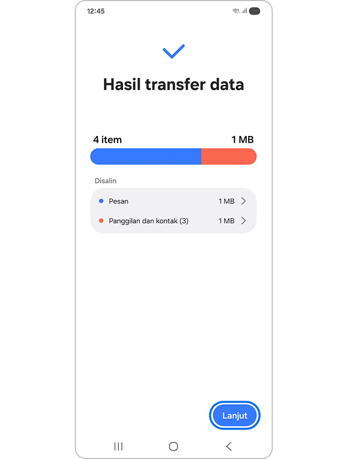 Mengetuk tombol Lanjut
