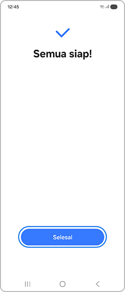 Mengetuk tombol Selesai
