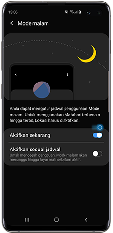 Android 9.0, Beberapa fitur baru, Mode malam