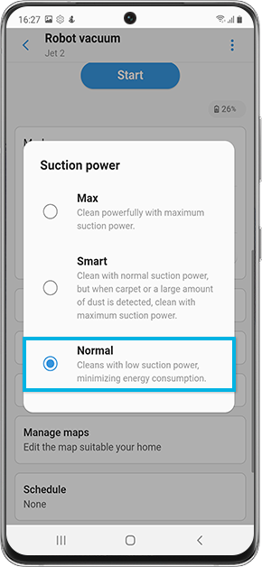 Suction power normal