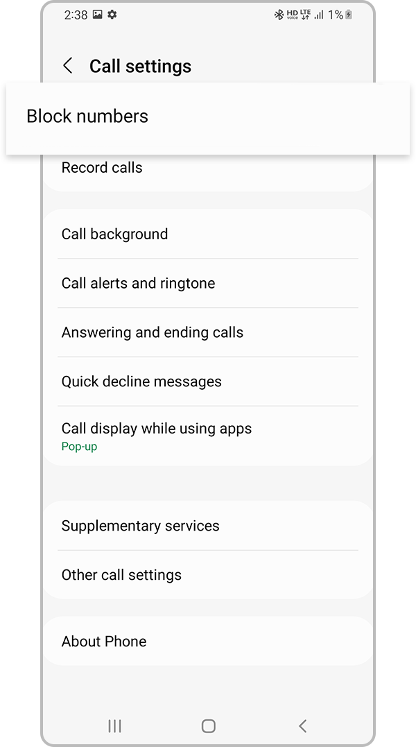 block numbers from phone app step 3