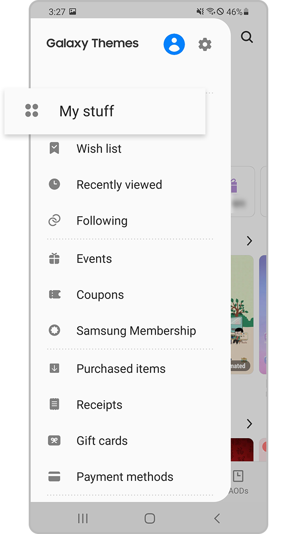 galaxy themes change step 2