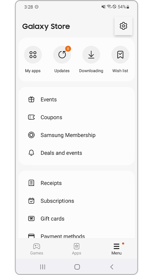 galaxy store automatic app update step 2