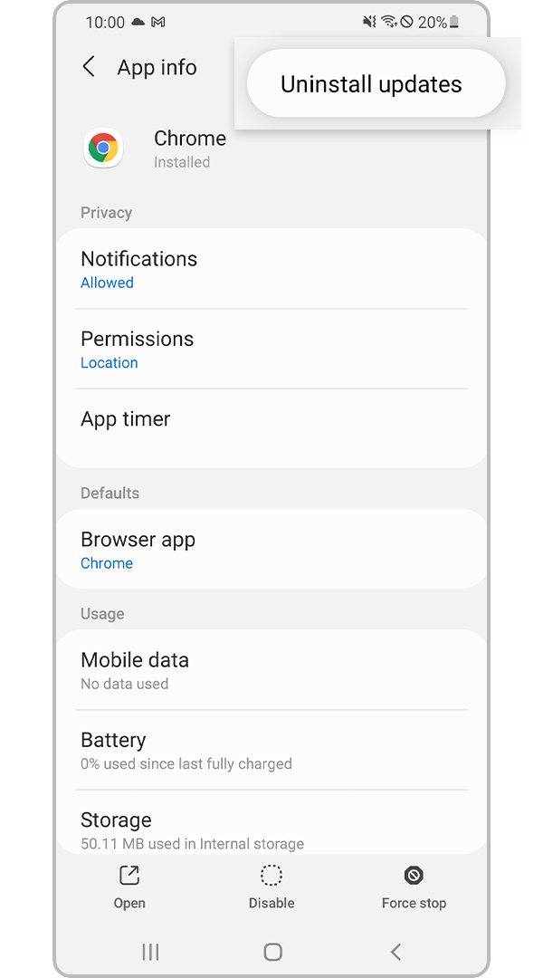 update apps uninstall step 4