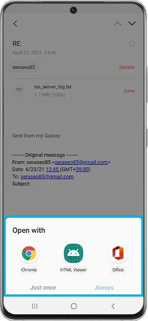email attachment download step2