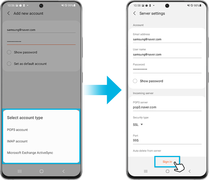 email settings manual step2