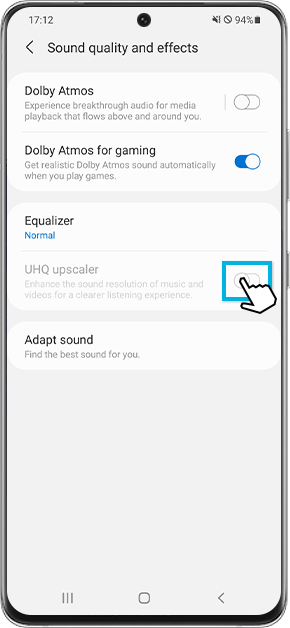 sound quality and effects settings