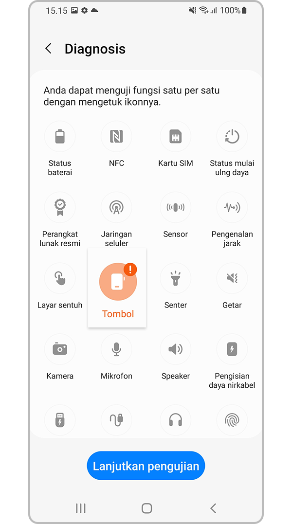 Ketuk Tombol di Diagnosis