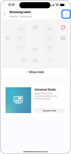 More options icon selected.