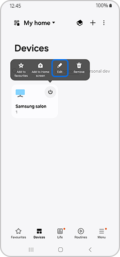Edit option selected.