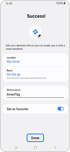 Done option selected
