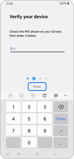 Done option highlighted on screen
