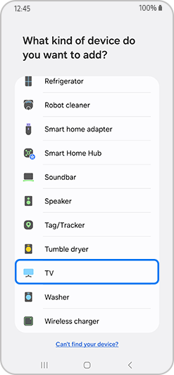 TV option selected.