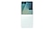 En Galaxy Z Flip7 sett bakfra i fargen Mint