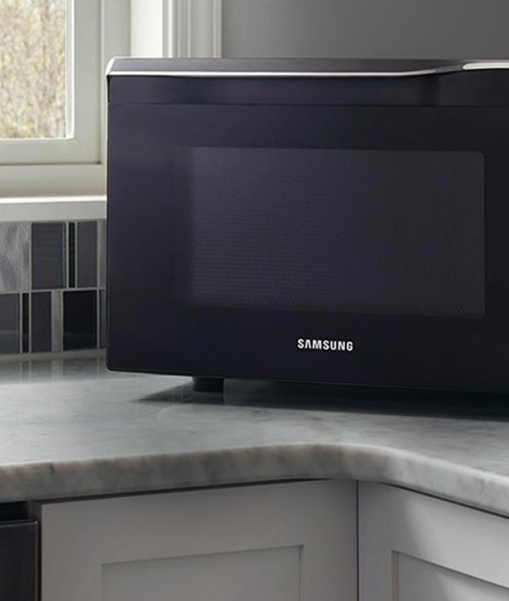 microwave in kitchen