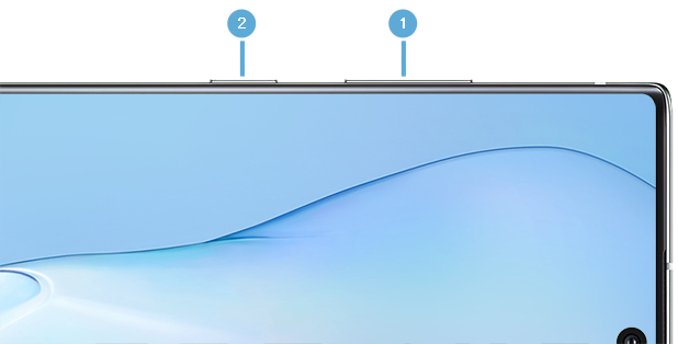 Image displaying the Volume button and Side button on the left side of the Note10 device