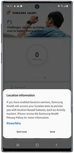 Tap Send to send location information