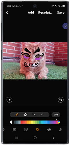 Use the S Pen to draw on the video