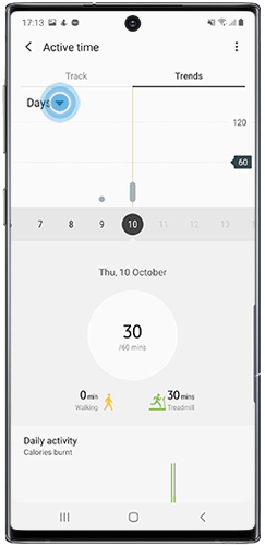 Tap the arrow next to change the view