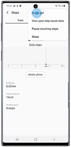 Tap Set target to set a step target