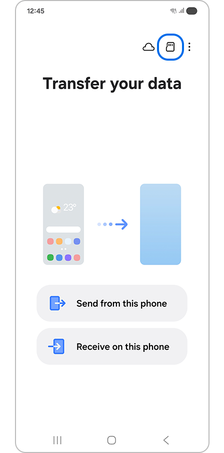 Tapping the SD card icon