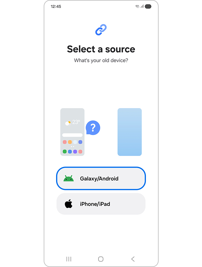 Selecting the type of your previous device