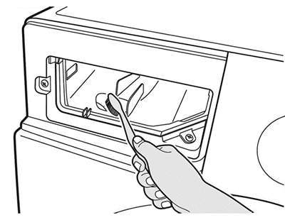 Nettoyage du contenant du tiroir à lessive d'un lave-linge Samsung