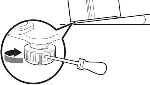 Turn the leveller clockwise to raise the fridge or anticlockwise to lower it