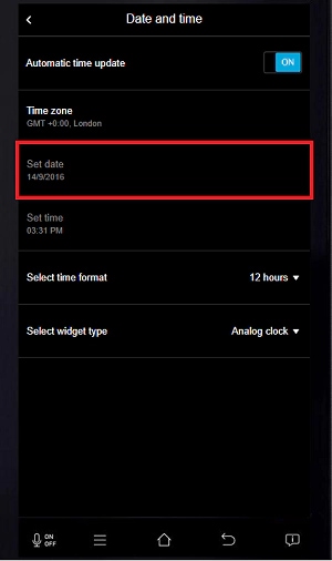 If you aren't using the automatic time feature, tap set date