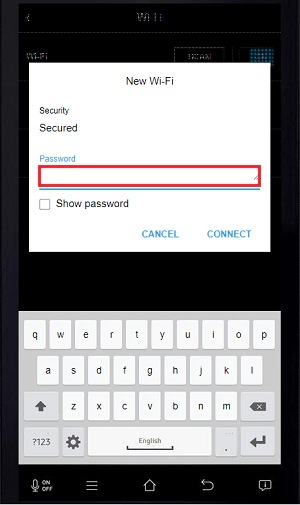 Enter the Wi-Fi password