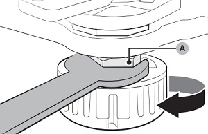 Turn nut a clockwise to loosen it