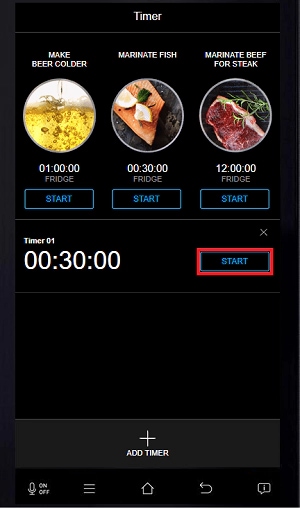 Tap START to begin your timer