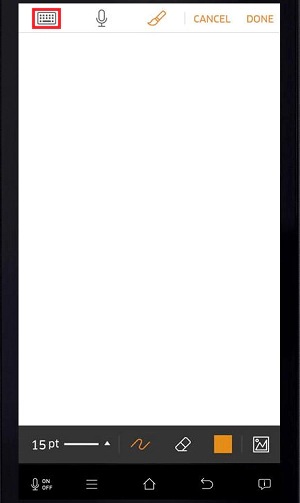 Tap the keyboard icon
