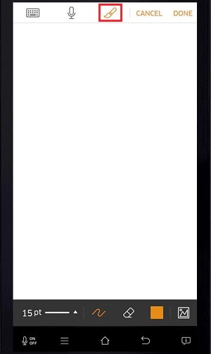 Tap the paintbrush icon to draw the memo