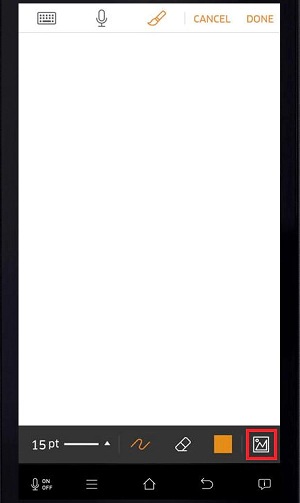 Tap the picture icon to upload an image to the memo